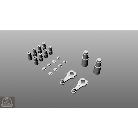 DraccusModels – Zestaw żywicznych kół do parowozu BR 52 / Ty2 / Ty42 oraz tendra – skala 1:25